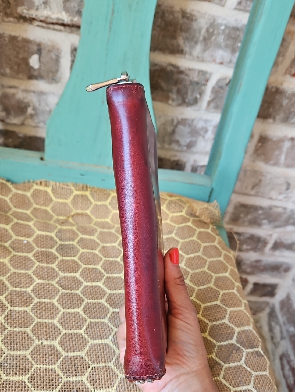 Longchamp Vintage Retro Burgundy Zip Wallet Leather - Picture 7 of 7